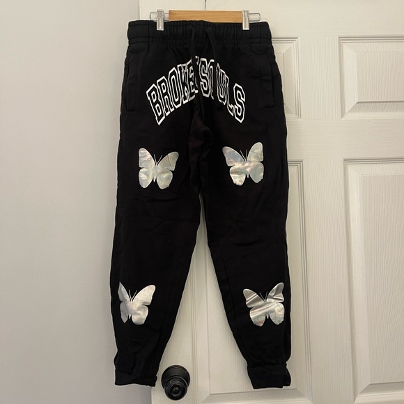 broken soul iridescent butterfly sweatpants - Picture 3 of 5